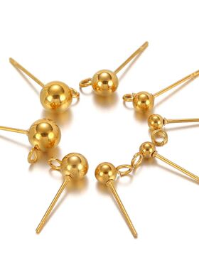 20pcs/lot Surgical Stainless Steel 3 4 5 6mm Round Ball Earr