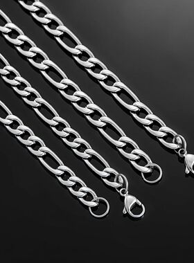 3mm-11.5mm Widt Stainless Steel Figaro Link Chain Classic Cu
