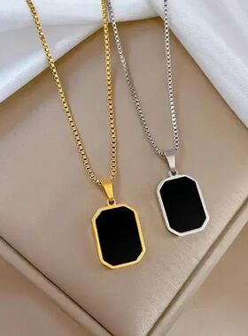 Stylish Gold Color Geometric Square Necklaces for Women Men