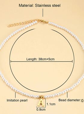Stainless steel letters initial pendant necklace diy name Si