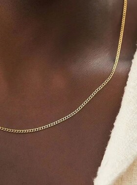Men Stainless Steel Basic Chain Necklace Titanium Steel Jewe