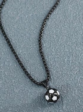 Football Stainless Steel Necklace and Bracelet, Soccer Penda