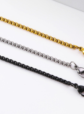 Stainless Steel Square Pearl Necklace Women'sChain Diy Jewel