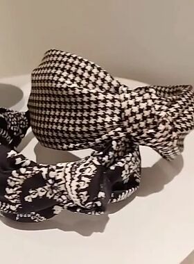 Ethnic style fabric knotted headband wide edge non-slip hair