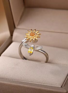 Anti Sss Anxiety Fidget Rings for Women Stainless Steel Sunf