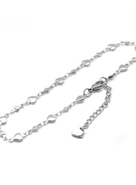 304 Stainless Steel Anklet Silver Color Heart For Women Leg