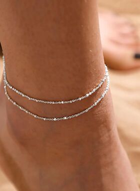 Women Sterling Silver Ankle Bracelets Trendy Waterproof Ankl
