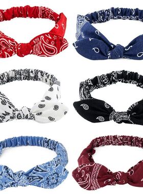 New Boho Women Soft Solid Print Headbands Vintage Cross Knot