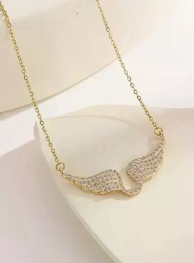 Angel Wing Necklace Women's Diamond-encrusted able Temperame