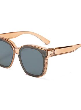 Fashion Square Polarized Sunglasses Cover Over Myopia Prescr