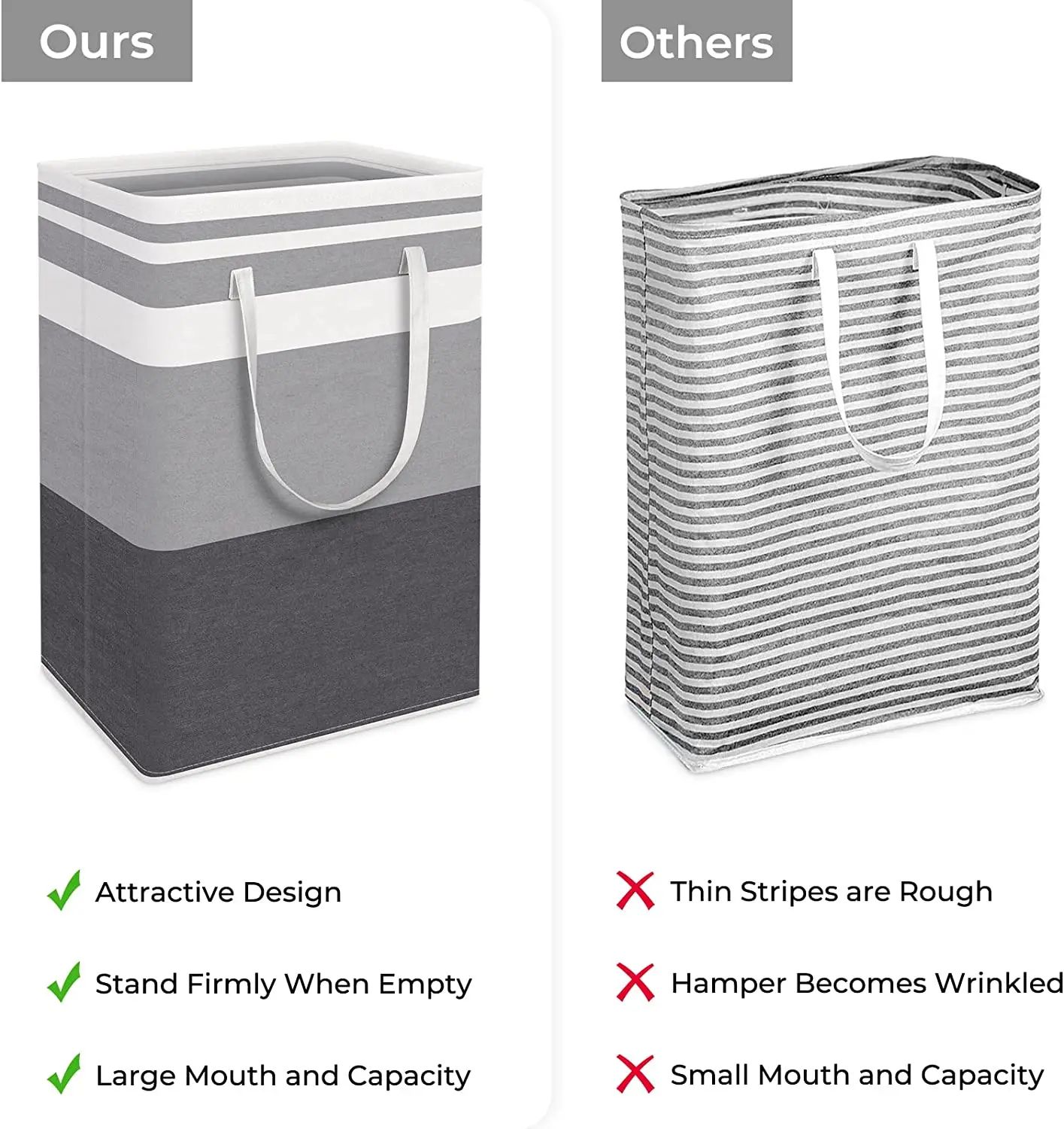 Large Laundry Basket,Freestanding Laundry Hamper, Collapsibl - 图1