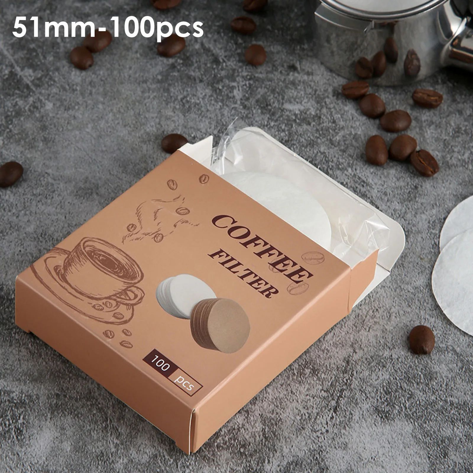 200pcs 51mm/54mm/58mm Coffee Filter Paper Home Handle Specia - 图2