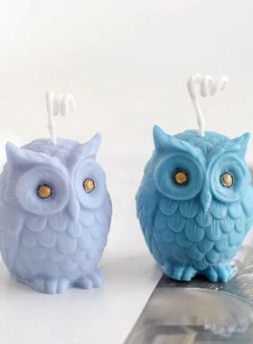 3D Owl Silicone Candle Mold Cute Animal Ice Cube Chocolate B