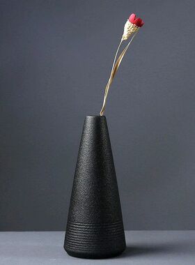 Black Ceramic Small Vase Home Decoration Crafts Tabletop Orn