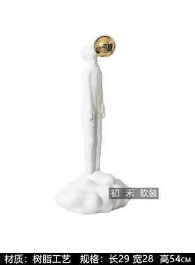 样板间客厅玄关人物雕塑软装摆件