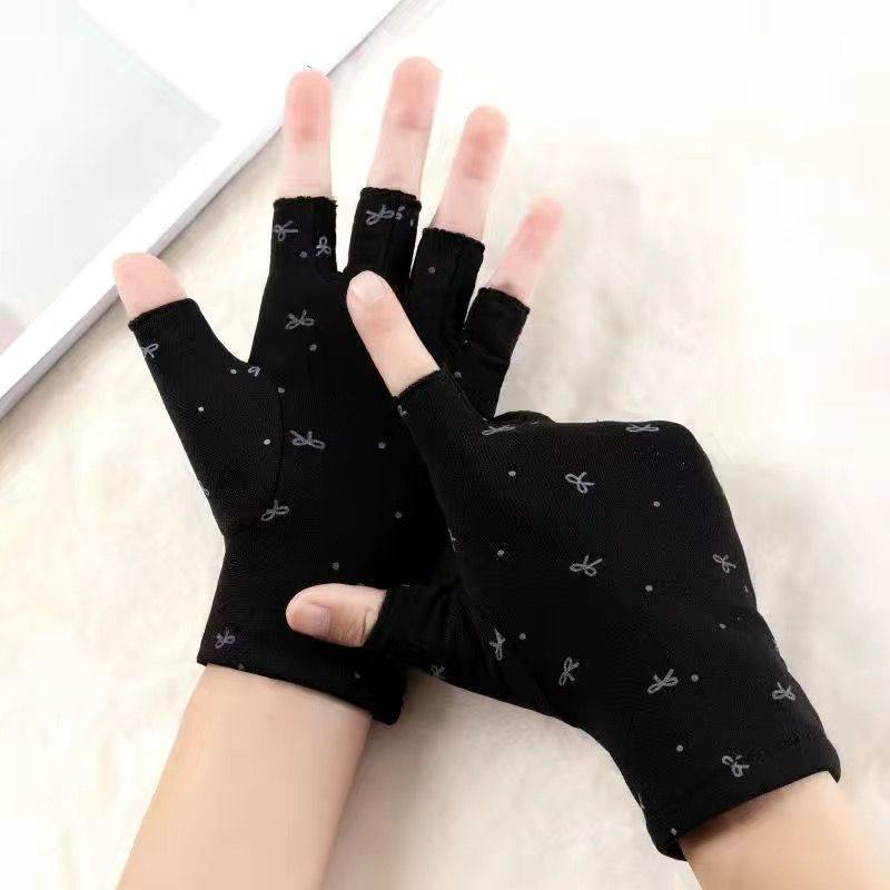 秋冬保暖手套女士春秋防寒保暖加绒游戏触屏半指手套手套露五指,淘宝优惠券,粉丝福利购,淘宝优惠卷