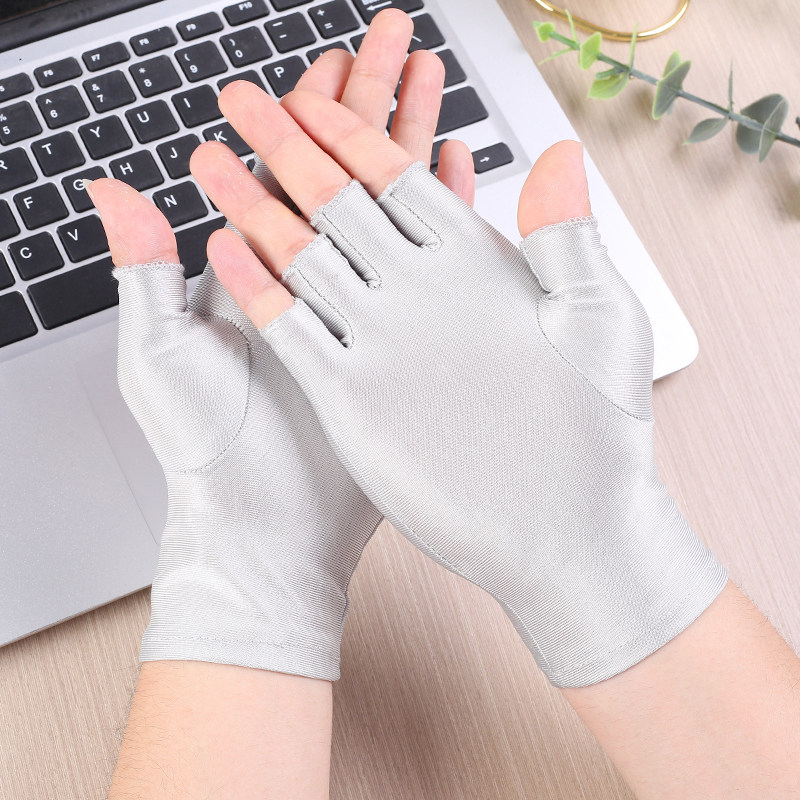半指手套女夏季防晒薄款美甲防紫外线采茶开车骑电动车冰丝高弹力,淘宝优惠券,粉丝福利购,淘宝优惠卷