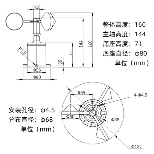 4G气象站工地风速测量仪塔吊 脉冲485室户外超声波风速变送传感器 - 图3