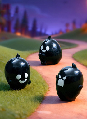 跨境微景观创意表情小怪兽萌粒公仔 DIY装饰品迷你桌面树脂小摆件