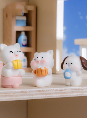 微景观创意可爱狗狗日常微缩娃屋DIY装饰品桌面迷你树脂小摆件