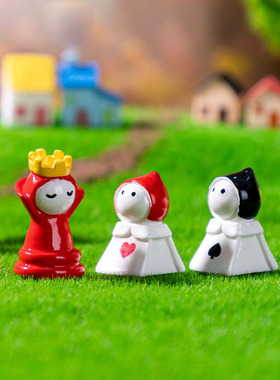 跨境微景观创意卡通房子小树棋子园艺造景 DIY装饰品迷你树脂摆件