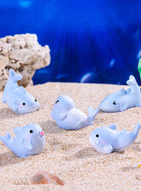 微景观树脂工艺品创意鲨鱼海洋动物水族鱼缸造景 DIY装饰品小摆件