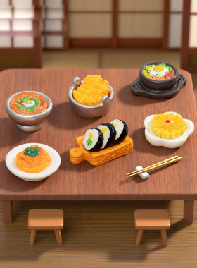 微景观创意韩国石锅拌饭大酱汤食玩 DIY装饰品迷你桌面树脂小摆件