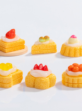 微景观简约创意可爱水果蛋糕烘焙仿真食玩 DIY装饰品微缩场景摆件