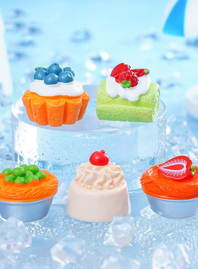 微景观创意仿真食玩奶油蛋糕毛巾卷 DIY冰箱贴装饰品迷你树脂摆件