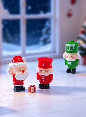 跨境新品微景观可爱圣诞小人公仔萌粒 diy装饰品迷你桌面树脂摆件