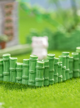 微景观创意小栅栏木板竹子围栏园艺造景 DIY装饰品迷你树脂小摆件