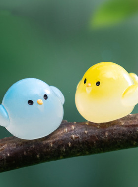 微景观创意可爱卡通小号云雀小鸡萌粒DIY装饰品迷你桌面树脂摆件