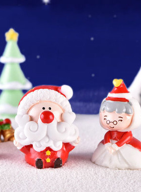 微景观摆件圣诞老人树脂工艺品