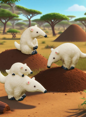 跨境新品微景观创意食蚁兽公仔生态瓶 DIY装饰品迷你桌面树脂摆件