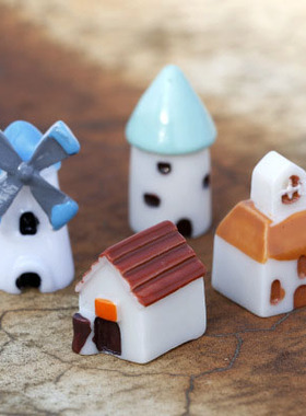 风车城堡双层教堂小屋树脂工艺品