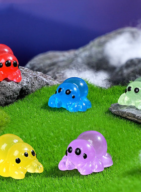 跨境外贸微景观创意可爱夜光小蜘蛛盲袋 DIY装饰品迷你树脂小摆件