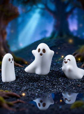 跨境外贸微景观创意可爱白色小幽灵萌粒 DIY装饰品迷你桌面小摆件