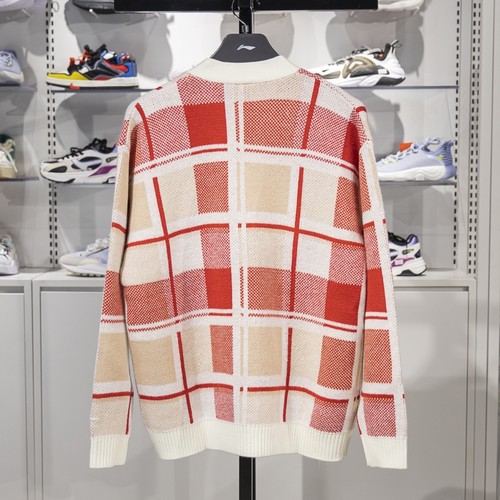 李宁开衫毛衣男子2025春季新款日进斗金宽松保暖编织衫AMBV029 - 图2