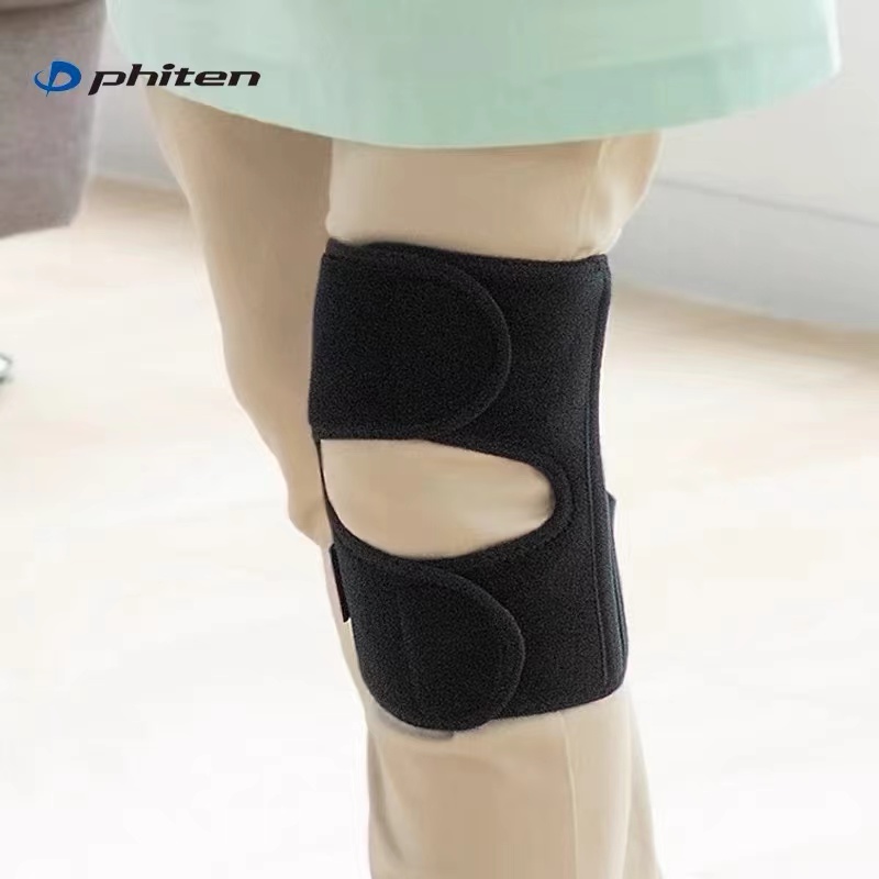 Phiten法藤日本原装美钛克运动护膝调节加压膝盖固定黑色成人护膝 - 图3