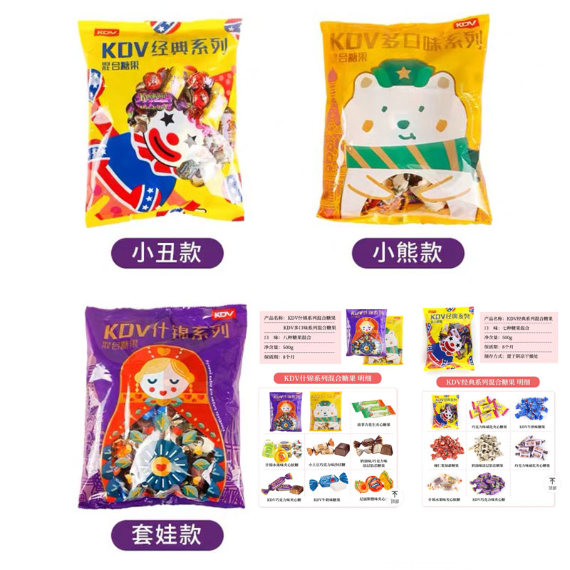 KDV俄罗斯原装进口紫皮糖正品喜糖kpokaht巧克力年货散装零食糖果 - 图1