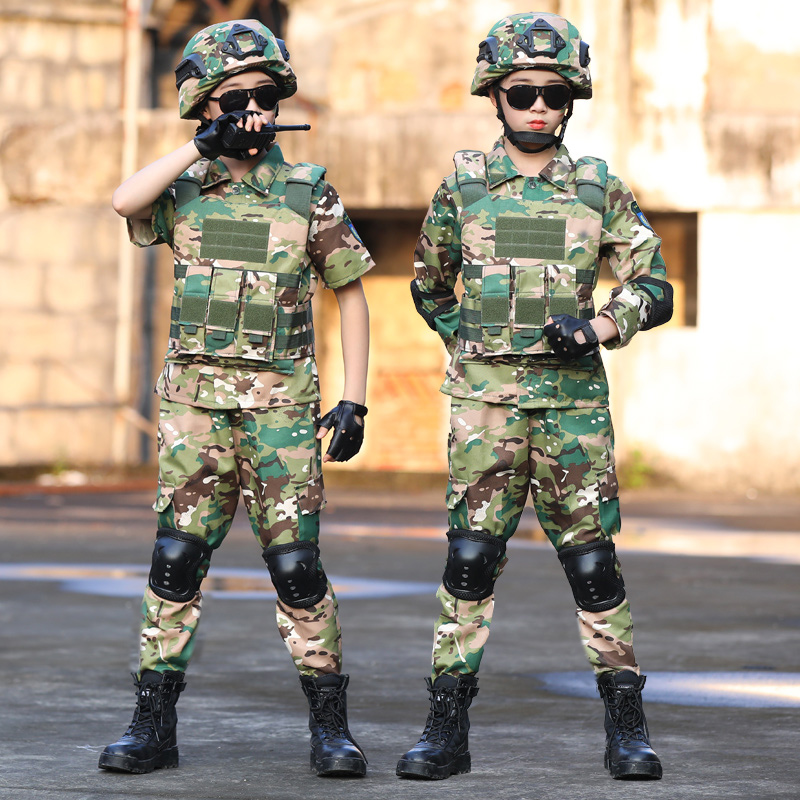 儿童迷彩服套装男女童特种兵军训拓展幼儿园表演服生日礼物春秋款-图3