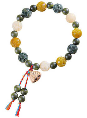 有钱花菩提手串女款雕刻莲花