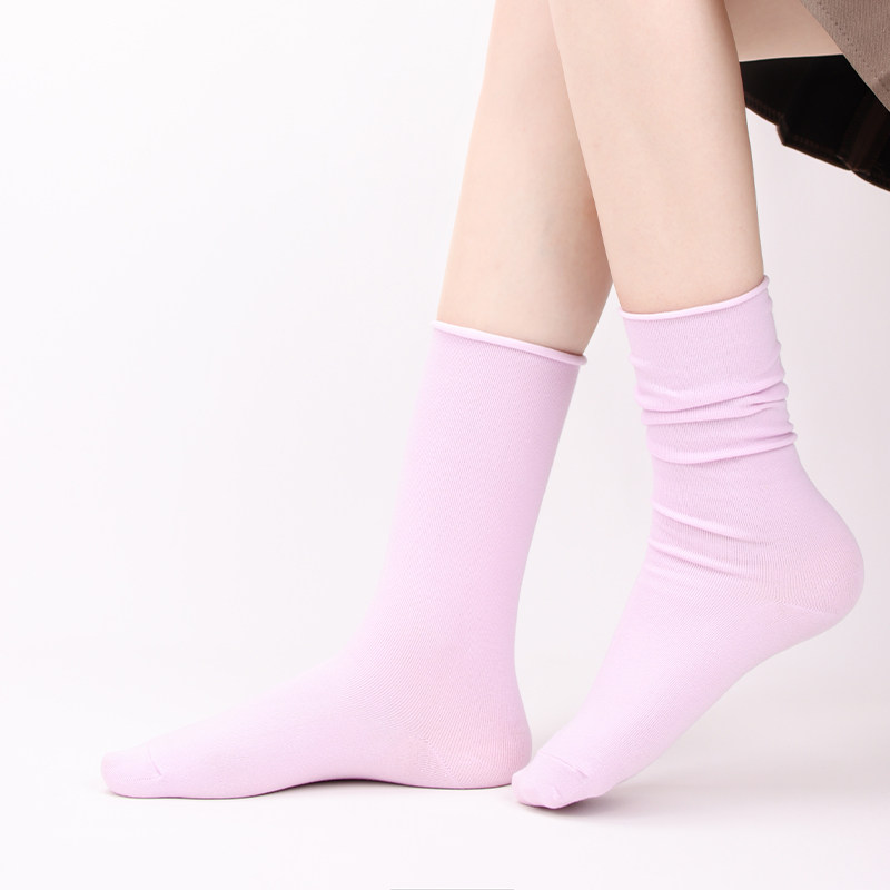 冬爱2021中筒袜卷口素色秋冬季袜 冬爱短袜/打底袜/丝袜/美腿袜