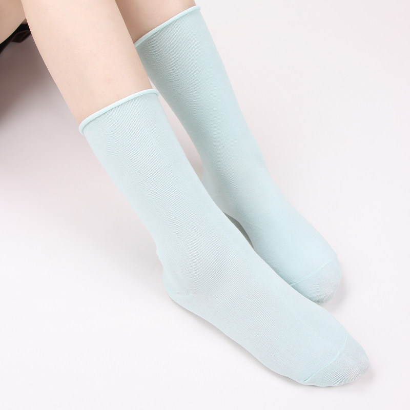 冬爱2021中筒袜卷口素色秋冬季袜 冬爱短袜/打底袜/丝袜/美腿袜