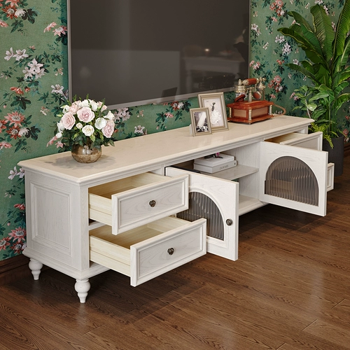 森趣 Американский белый твердый деревянный столик для телевизора