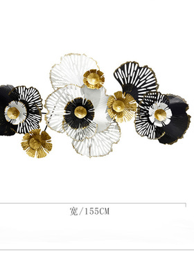 新中式轻奢铁艺客厅壁饰背景墙面