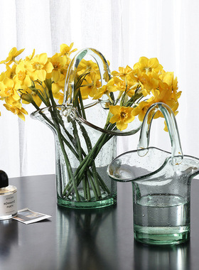 网红玻璃包包手提篮轻奢风花瓶