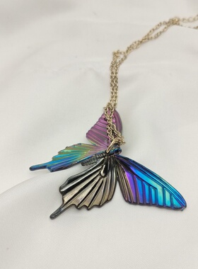 醋酸女东大门炫彩蝴蝶项链