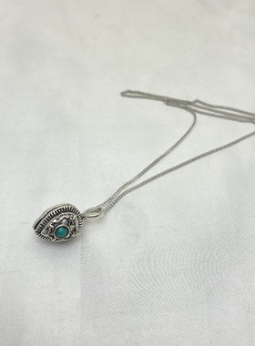 复古双面爱心松石镶嵌流苏耳环女