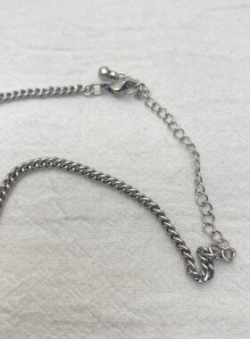 简约朋克透明吊坠金属链条锁骨链